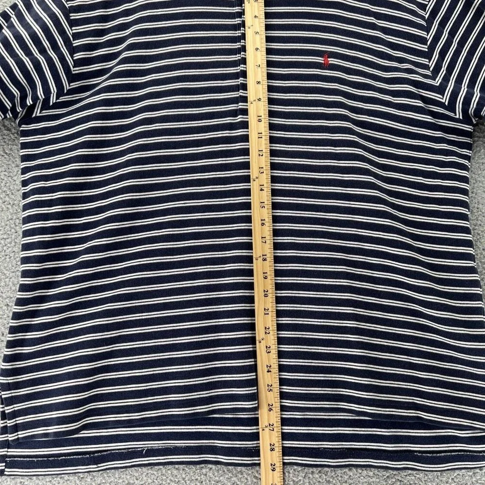 Ralph Lauren Big XL Shirt Blue White Stripe‎ Vintage Polo Shirt Casual Outdoor